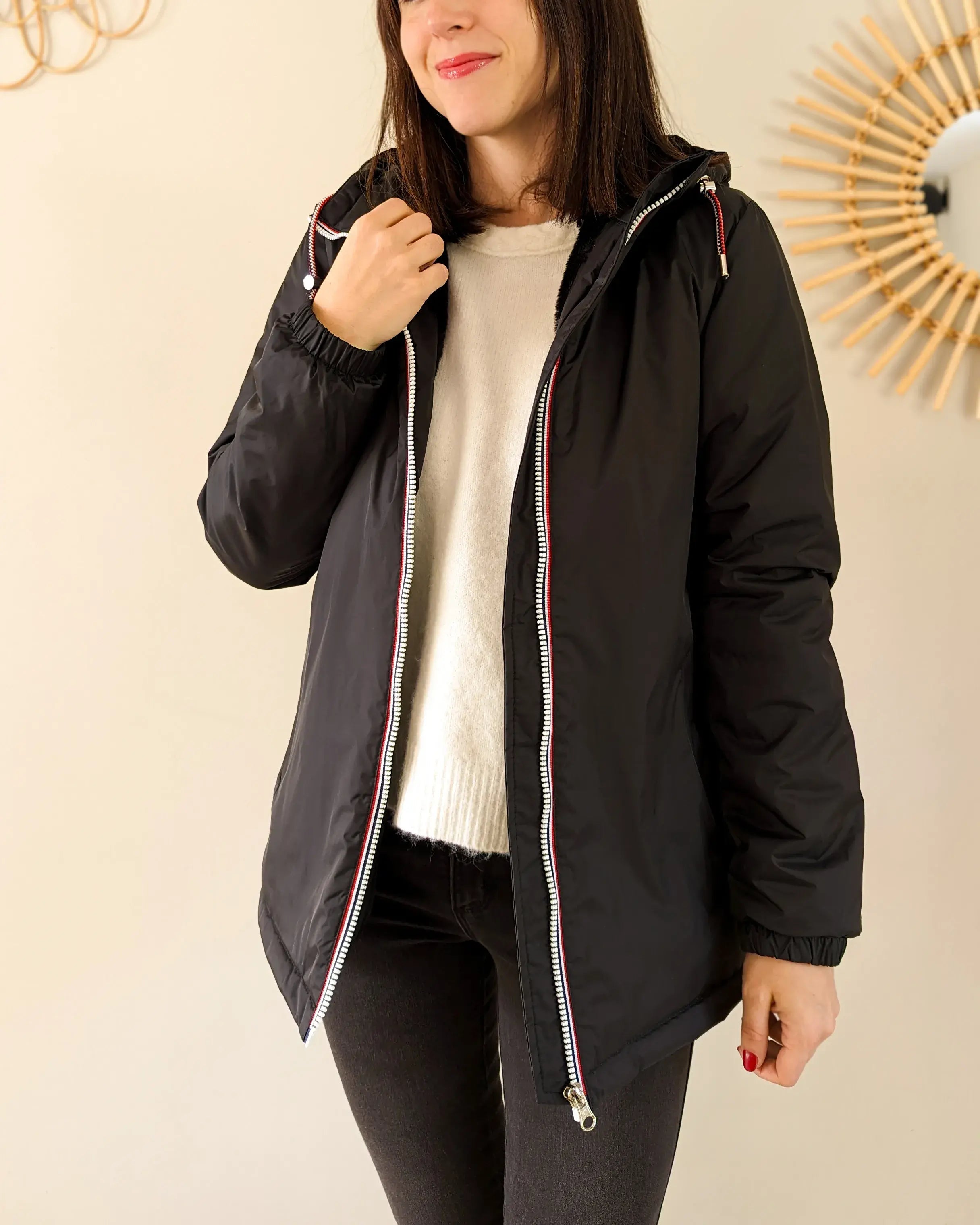 Parka fourrée imperméable Laura Jo - Harper noire mi-longue