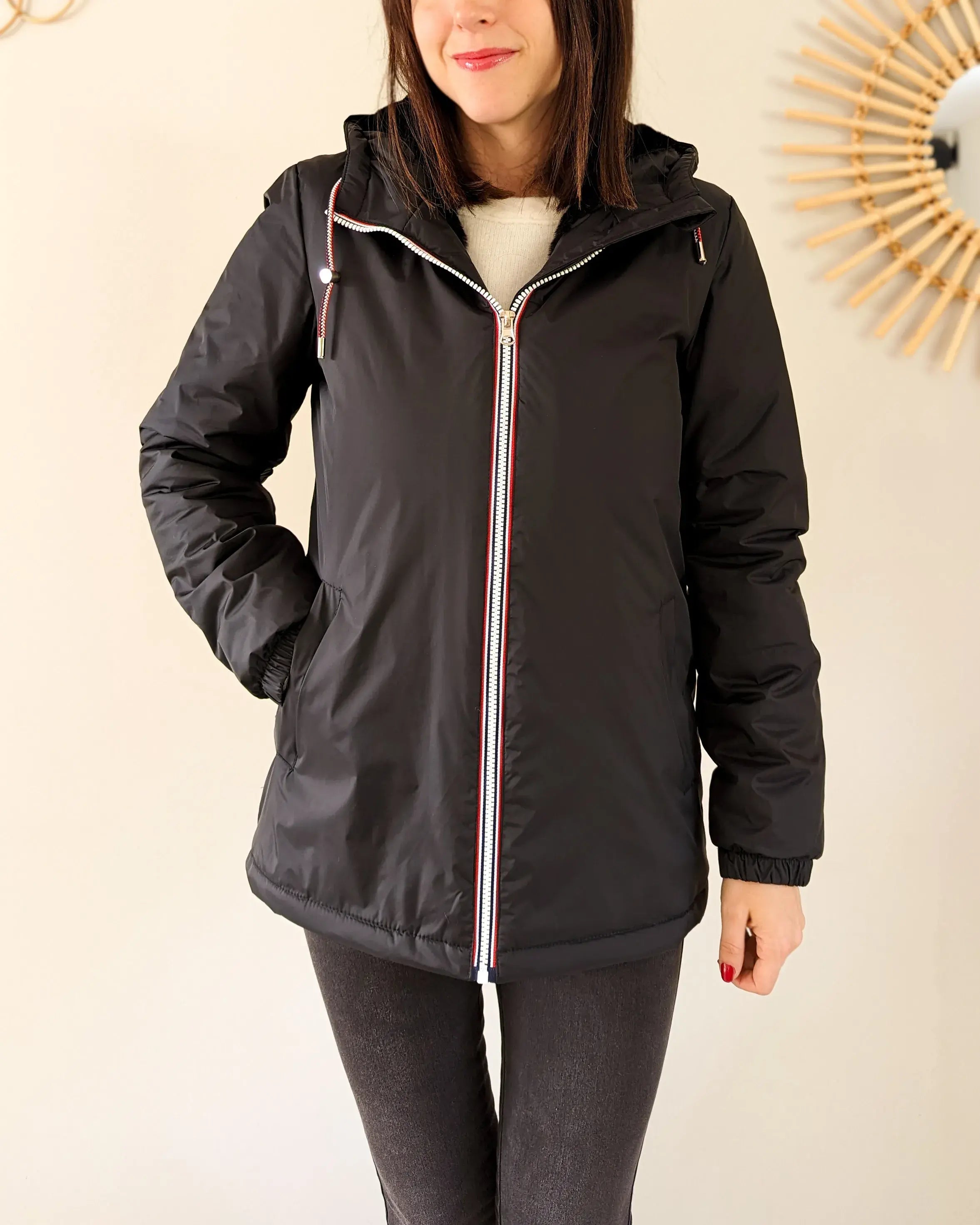 Parka fourrée imperméable Laura Jo - Harper noire mi-longue