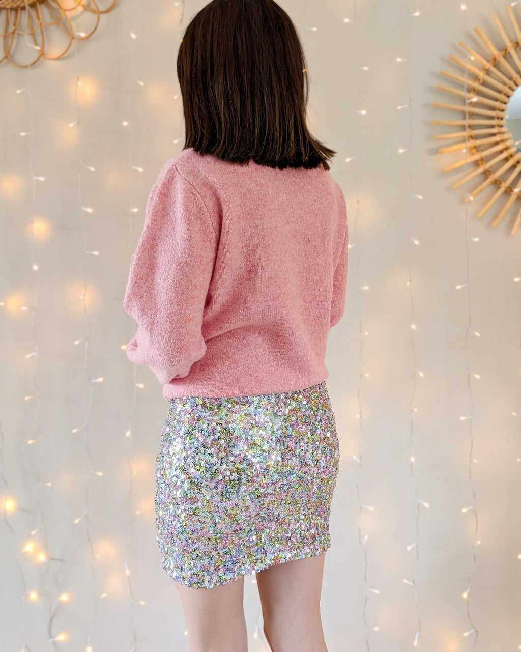 Jupe à sequins - Sage champagne