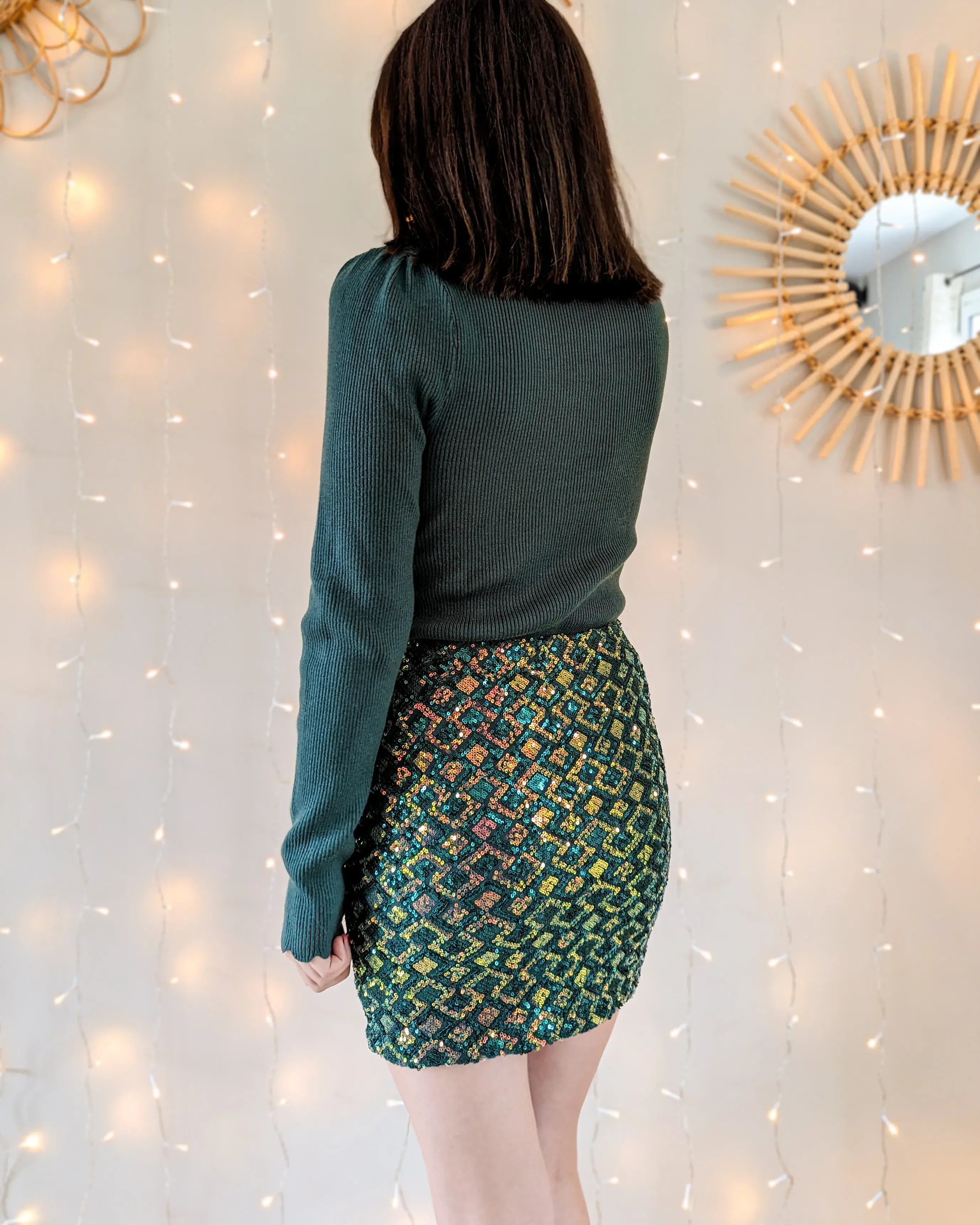 Jupe à sequins - Calia verte