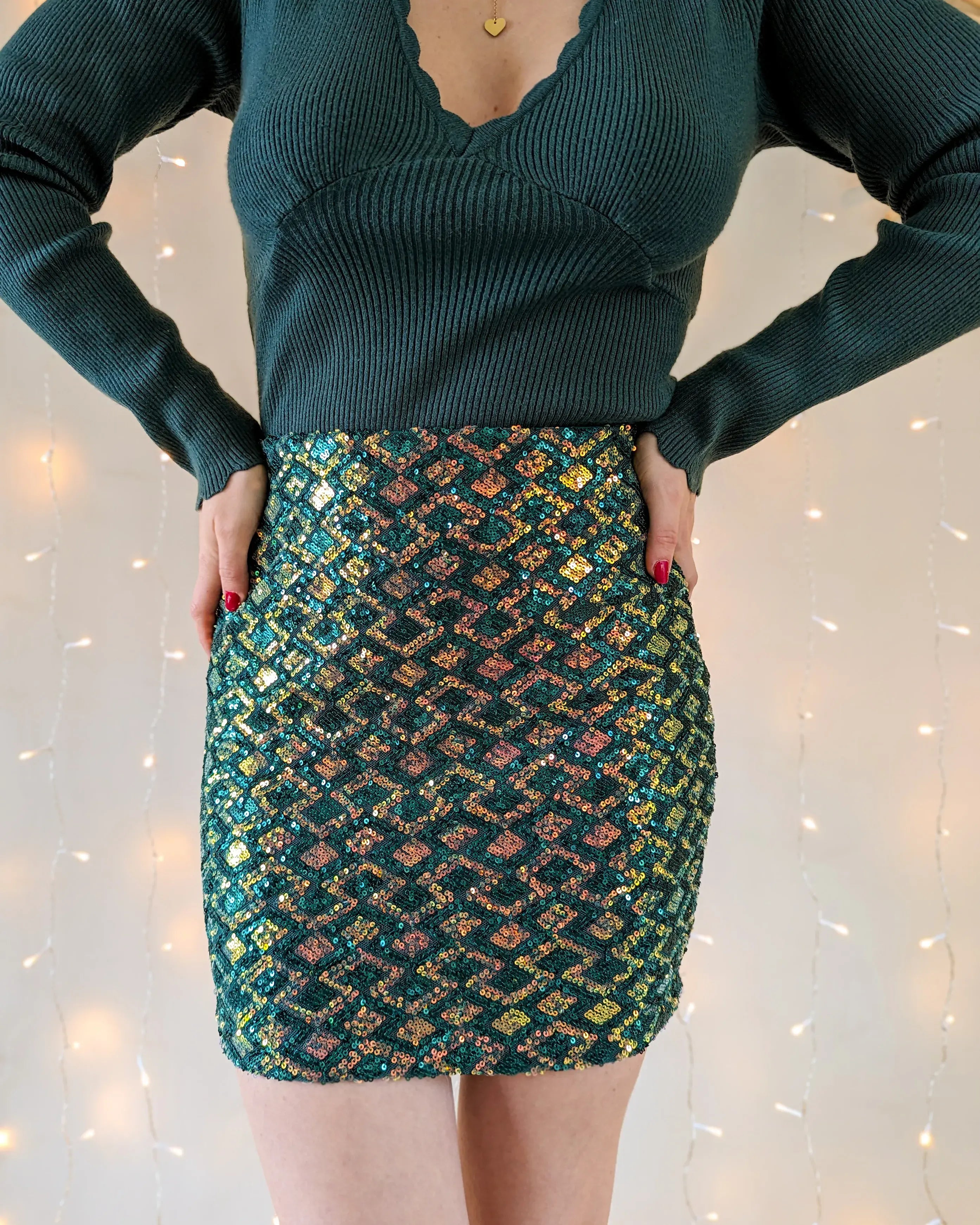Jupe à sequins - Calia verte