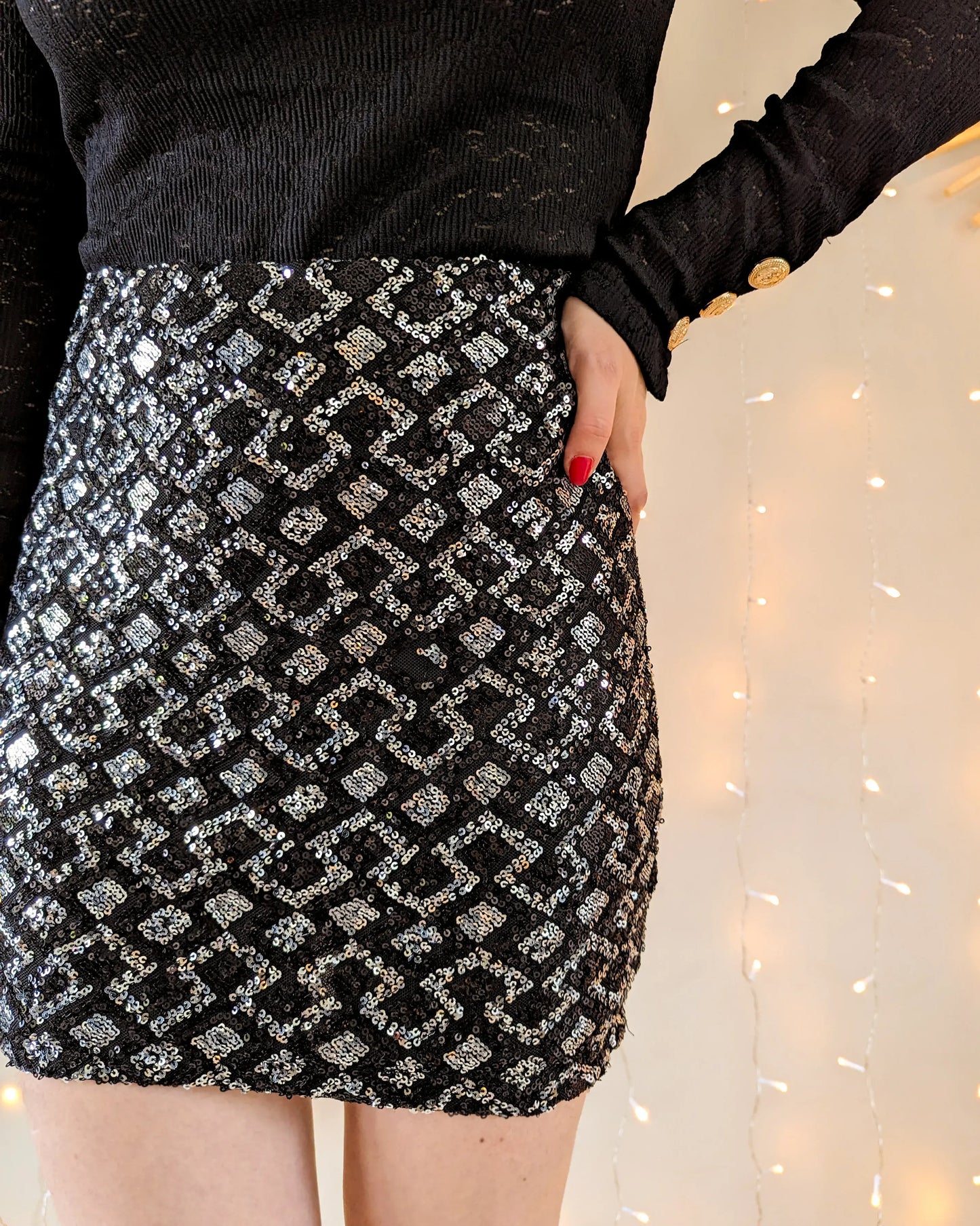 Jupe à sequins - Calia noire