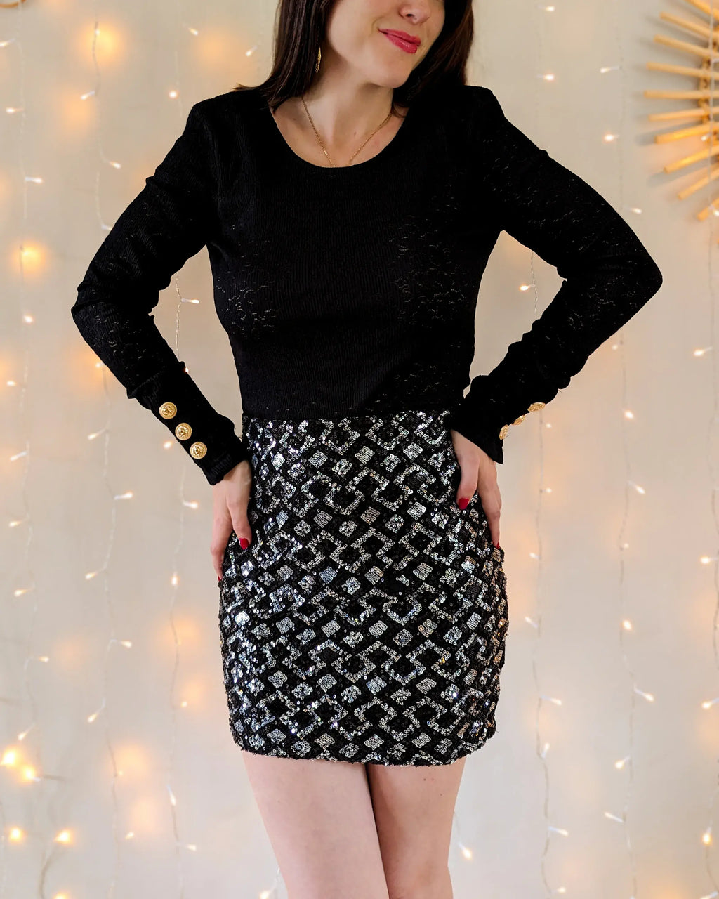 Jupe à sequins - Calia noire