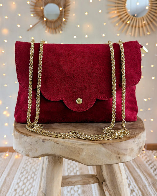 Sac en cuir daim - Nuage rouge