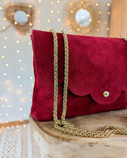 Sac en cuir daim - Nuage rouge