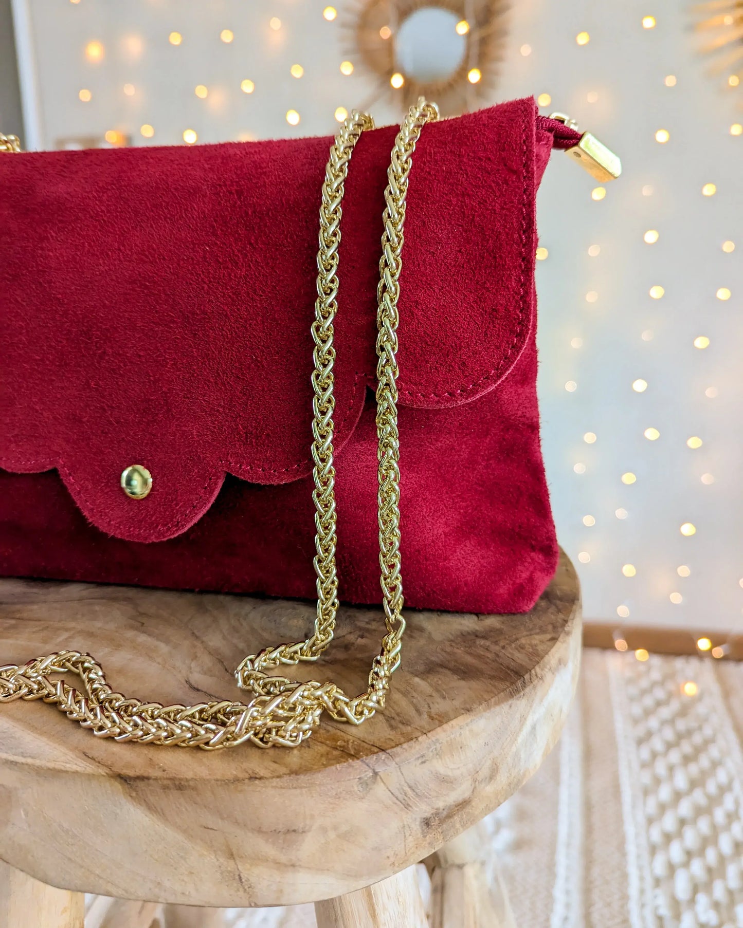 Sac rouge on sale daim