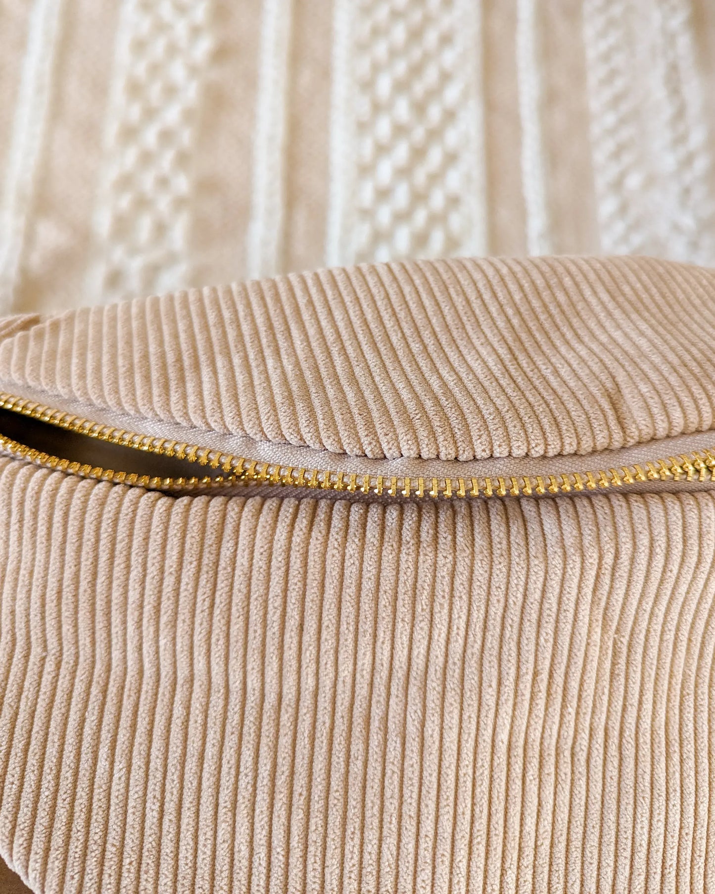 Sac banane en velours côtelé Ciao Boum - Masha beige