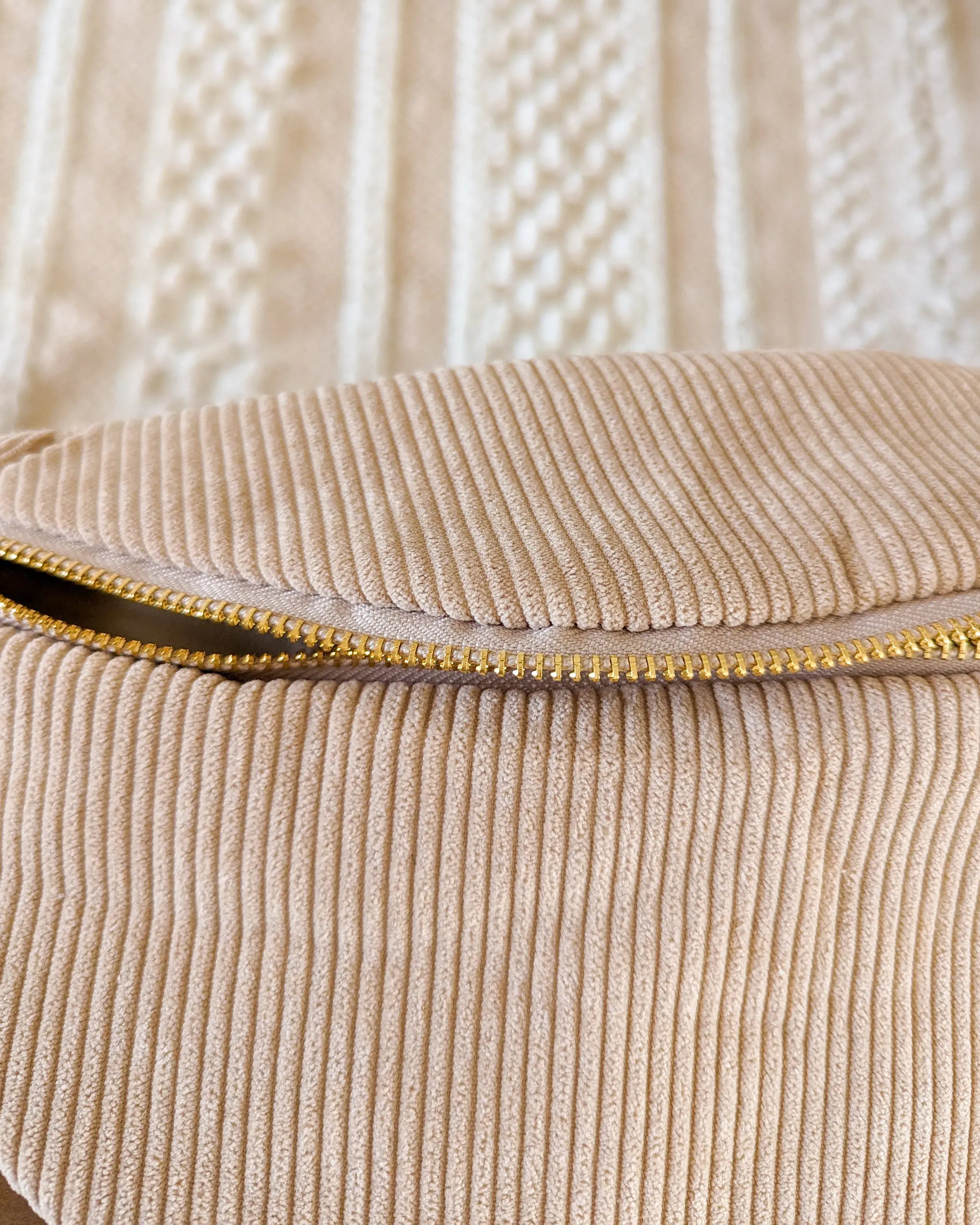 Sac banane en velours côtelé Ciao Boum - Masha beige