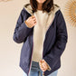 Imperméable rembourré mi-saison Laura Jo - Mandy court marine/doré