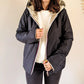 Imperméable rembourré mi-saison Laura Jo - Mandy court noir/doré