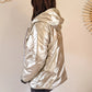 Imperméable rembourré mi-saison Laura Jo - Mandy court noir/doré