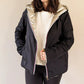 Imperméable rembourré mi-saison Laura Jo - Mandy court noir/doré