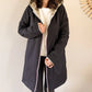 Imperméable rembourré mi-saison Laura Jo - Mandy long noir/doré - DÉSTOCKAGE taille S, XL et 46