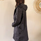 Imperméable rembourré mi-saison Laura Jo - Mandy long noir/doré - DÉSTOCKAGE taille S, XL et 46