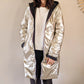 Imperméable rembourré mi-saison Laura Jo - Mandy long noir/doré - DÉSTOCKAGE taille S, XL et 46