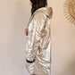 Imperméable rembourré mi-saison Laura Jo - Mandy long noir/doré - DÉSTOCKAGE taille S, XL et 46