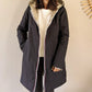 Imperméable rembourré mi-saison Laura Jo - Mandy long noir/doré - DÉSTOCKAGE taille S, XL et 46