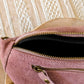 Sac banane en cuir velours - Hunter vieux rose