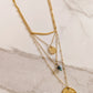 Collier multi rangs bleu doré - Jannie