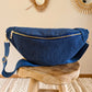 Sac banane en velours côtelé Ciao Boum - Masha bleu jean