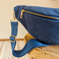 Sac banane en velours côtelé Ciao Boum - Masha bleu jean