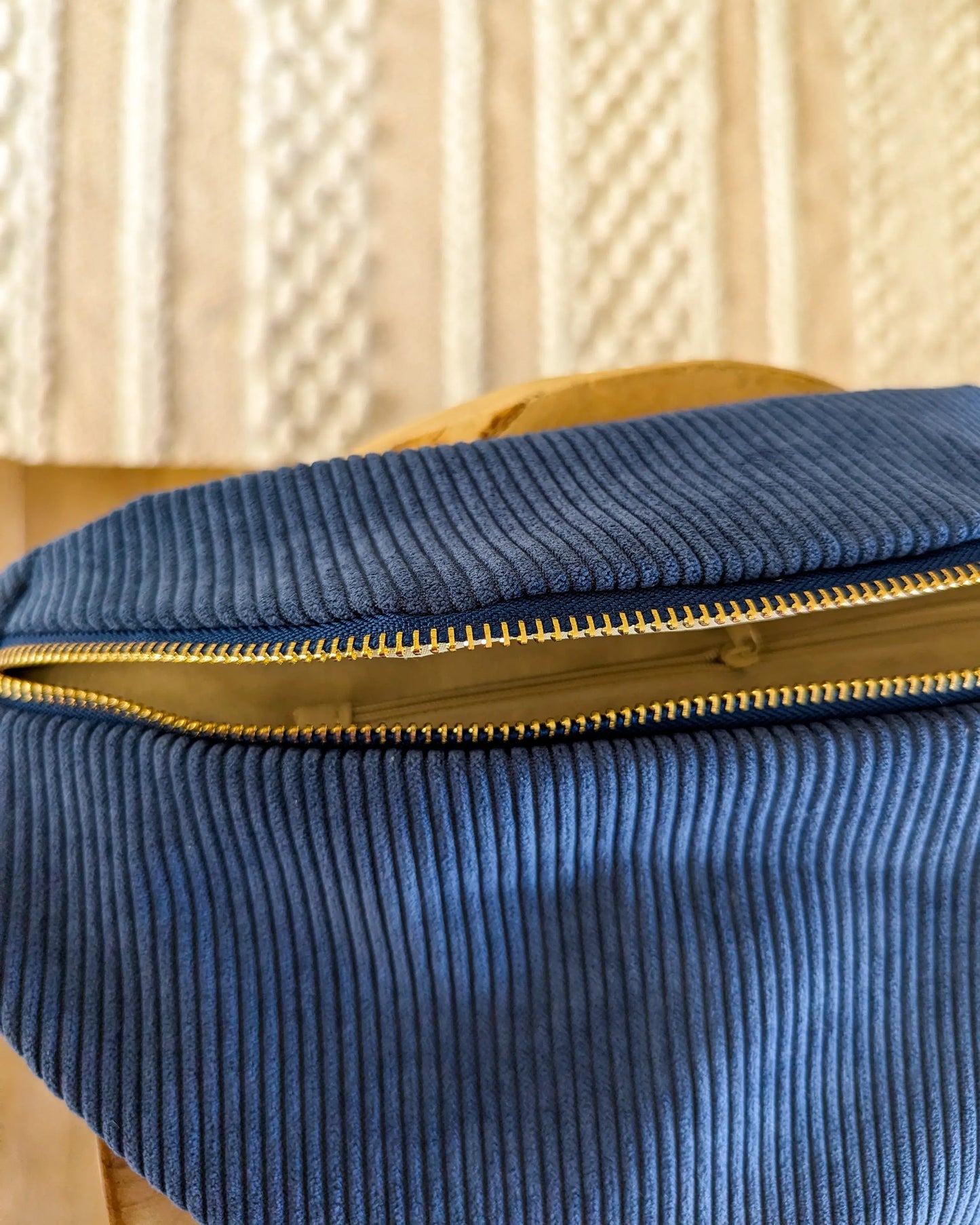 Sac banane en velours côtelé Ciao Boum - Masha bleu jean