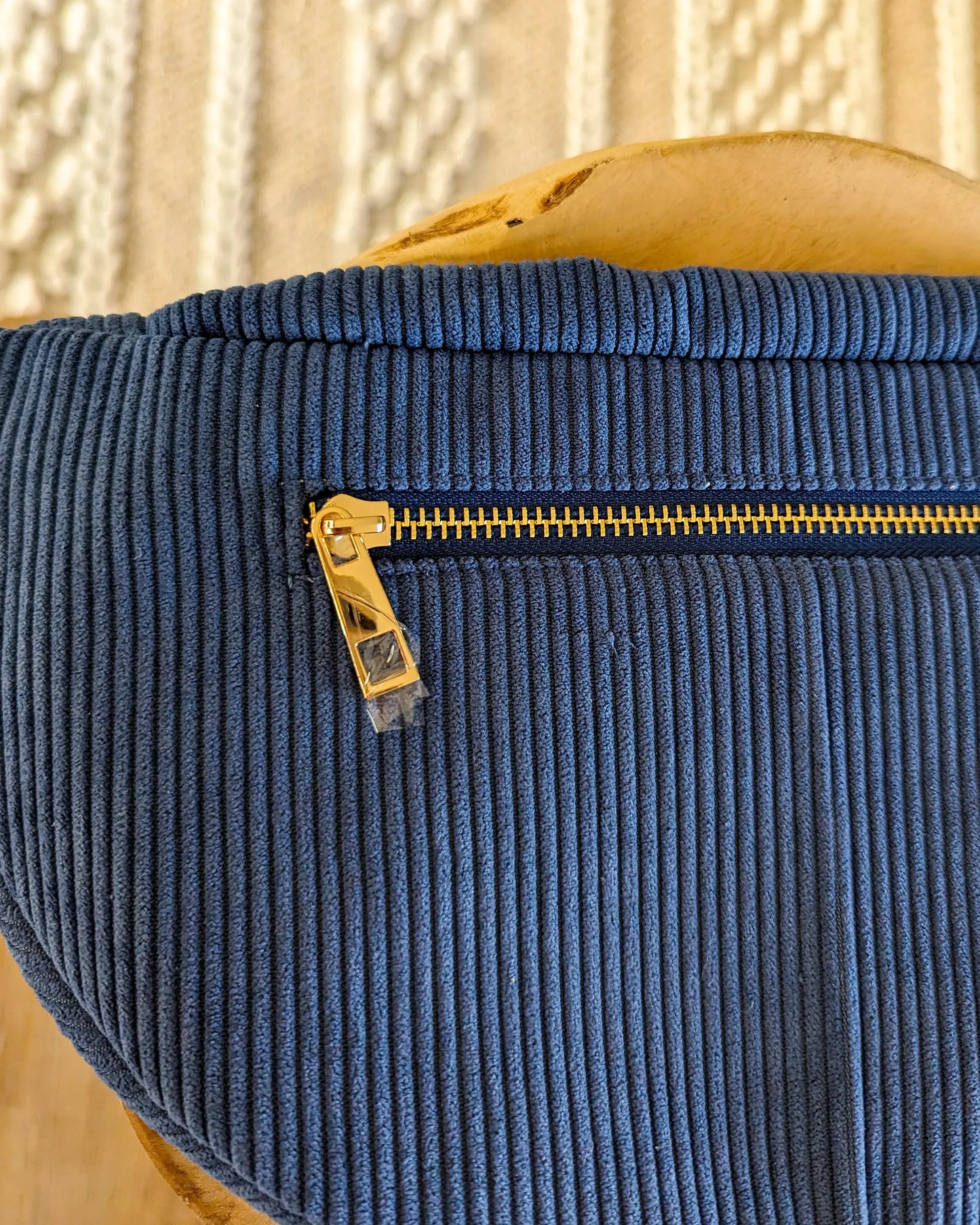 Sac banane en velours côtelé Ciao Boum - Masha bleu jean