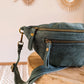 Sac banane en cuir velours - Hunter Sapin