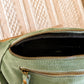 Sac banane en cuir velours - Hunter vert d'eau