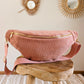 Sac banane en velours côtelé Ciao Boum - Masha rose