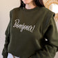 Sweat kaki - Bonjour