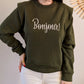 Sweat kaki - Bonjour