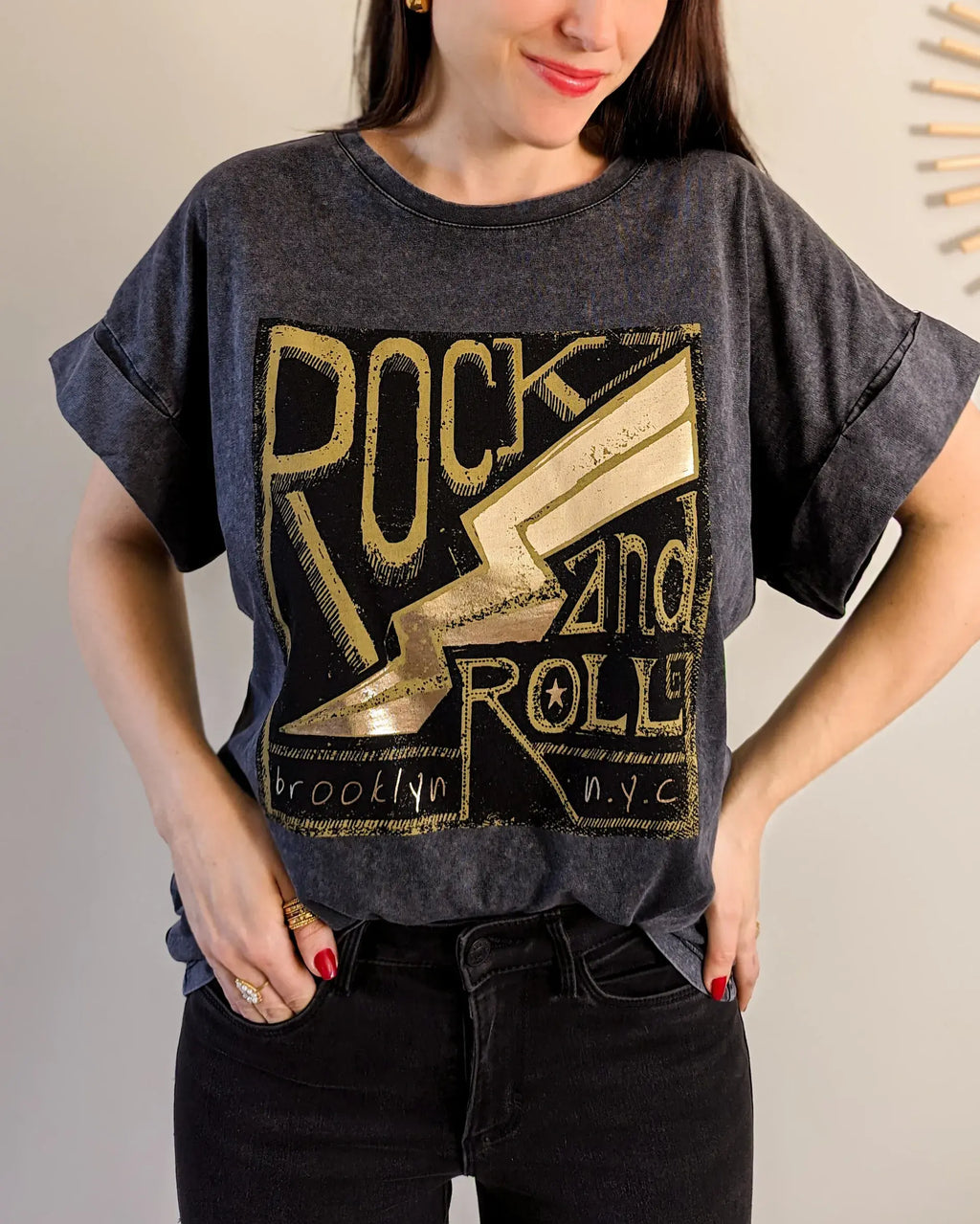 T-shirt gris - Rock and Roll