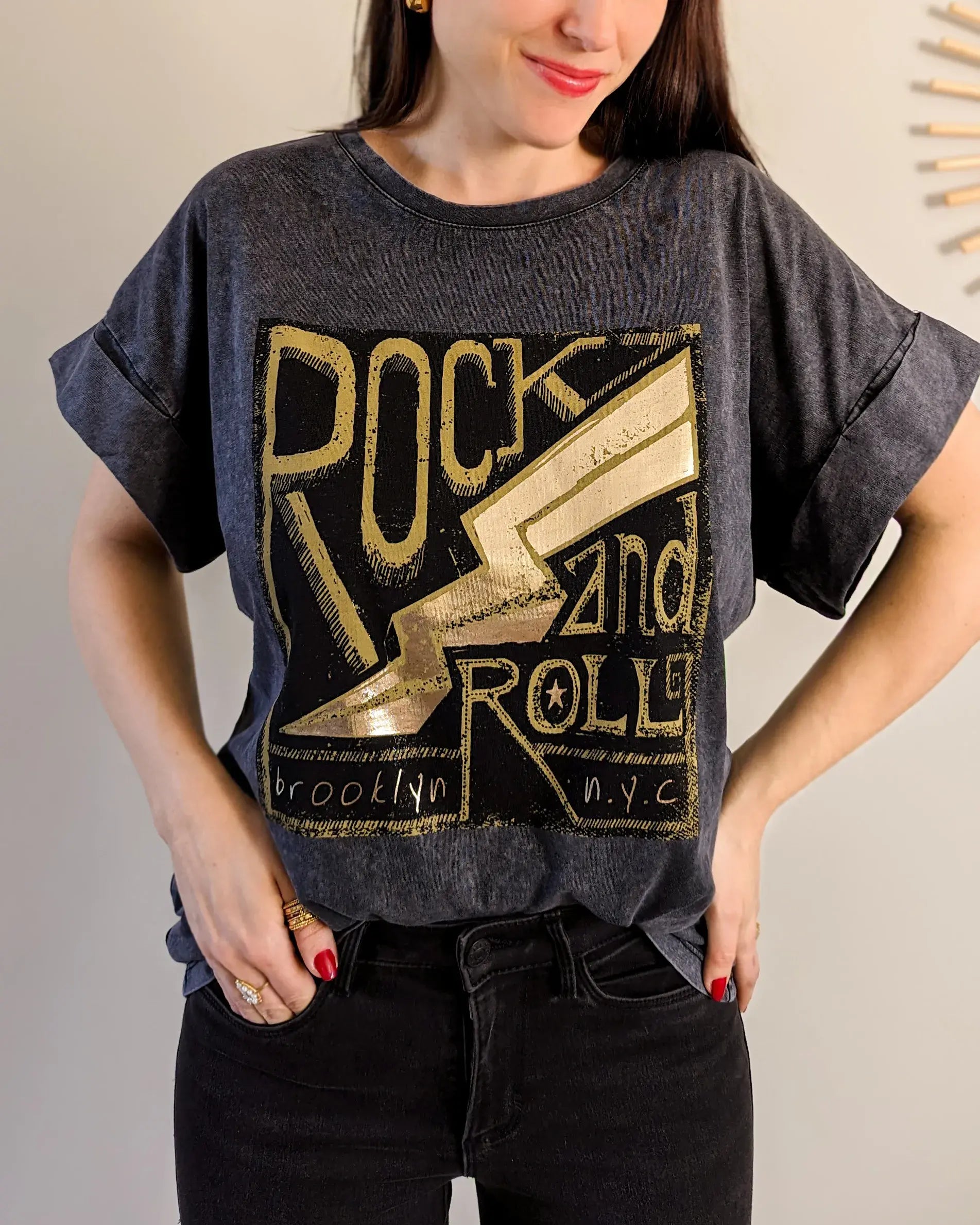 T-shirt gris - Rock and Roll