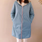 Imperméable rembourré mi-saison Laura Jo - Mandy long bleu ciel/doré