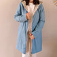 Imperméable rembourré mi-saison Laura Jo - Mandy long bleu ciel/doré