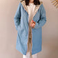 Imperméable rembourré mi-saison Laura Jo - Mandy long bleu ciel/doré