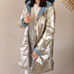 Imperméable rembourré mi-saison Laura Jo - Mandy long bleu ciel/doré