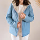 Imperméable rembourré mi-saison Laura Jo - Mandy court bleu ciel/doré