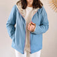 Imperméable rembourré mi-saison Laura Jo - Mandy court bleu ciel/doré