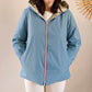 Imperméable rembourré mi-saison Laura Jo - Mandy court bleu ciel/doré