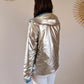 Imperméable rembourré mi-saison Laura Jo - Mandy court bleu ciel/doré