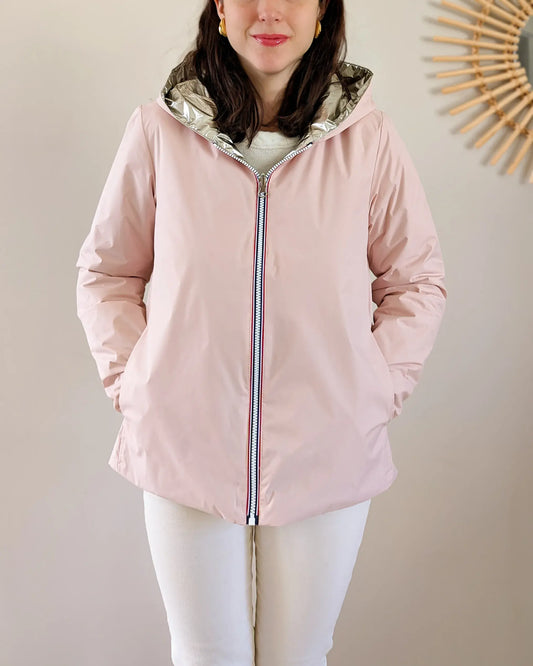 Imperméable rembourré mi-saison Laura Jo - Mandy court rose/doré