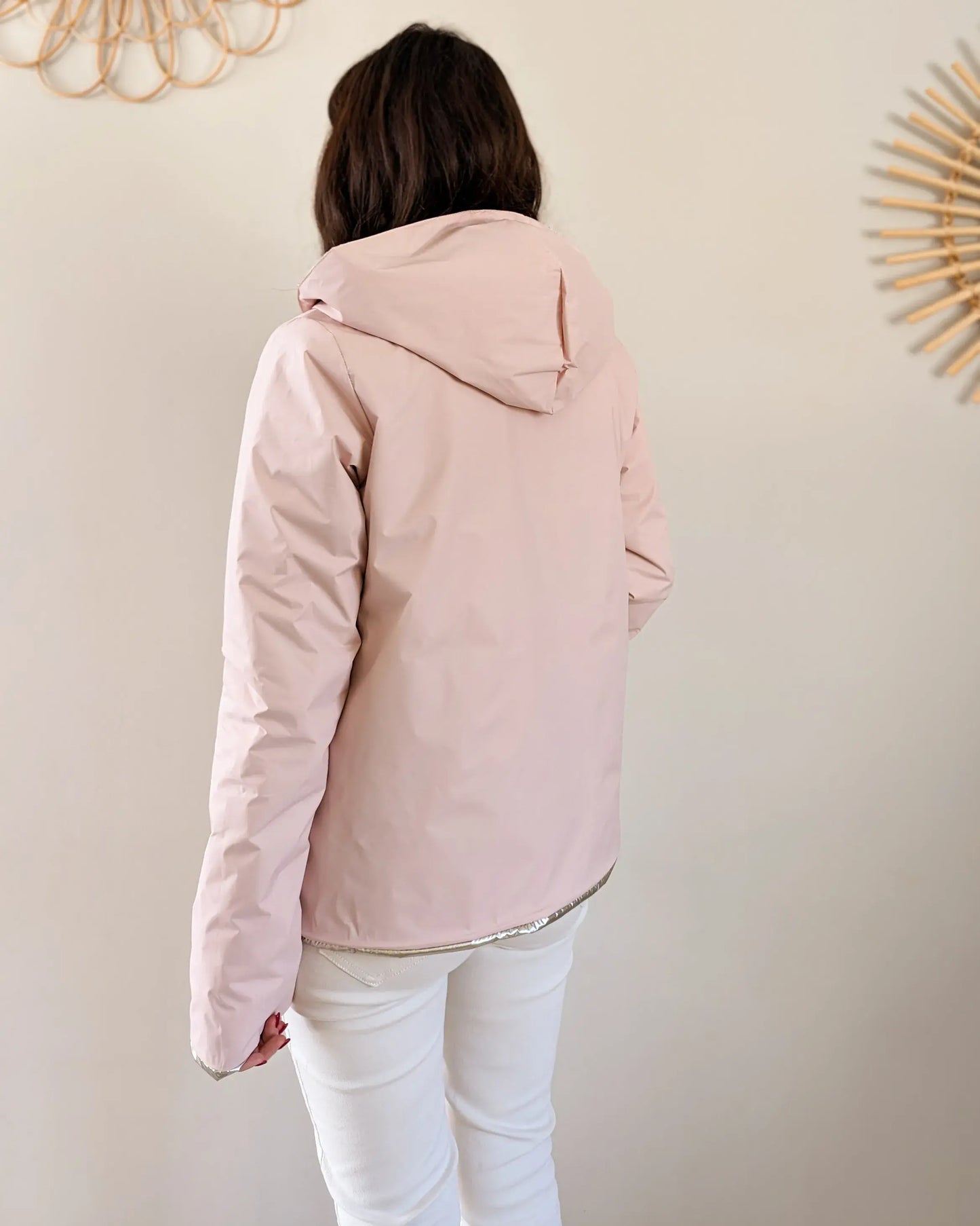 Imperméable rembourré mi-saison Laura Jo - Mandy court rose/doré