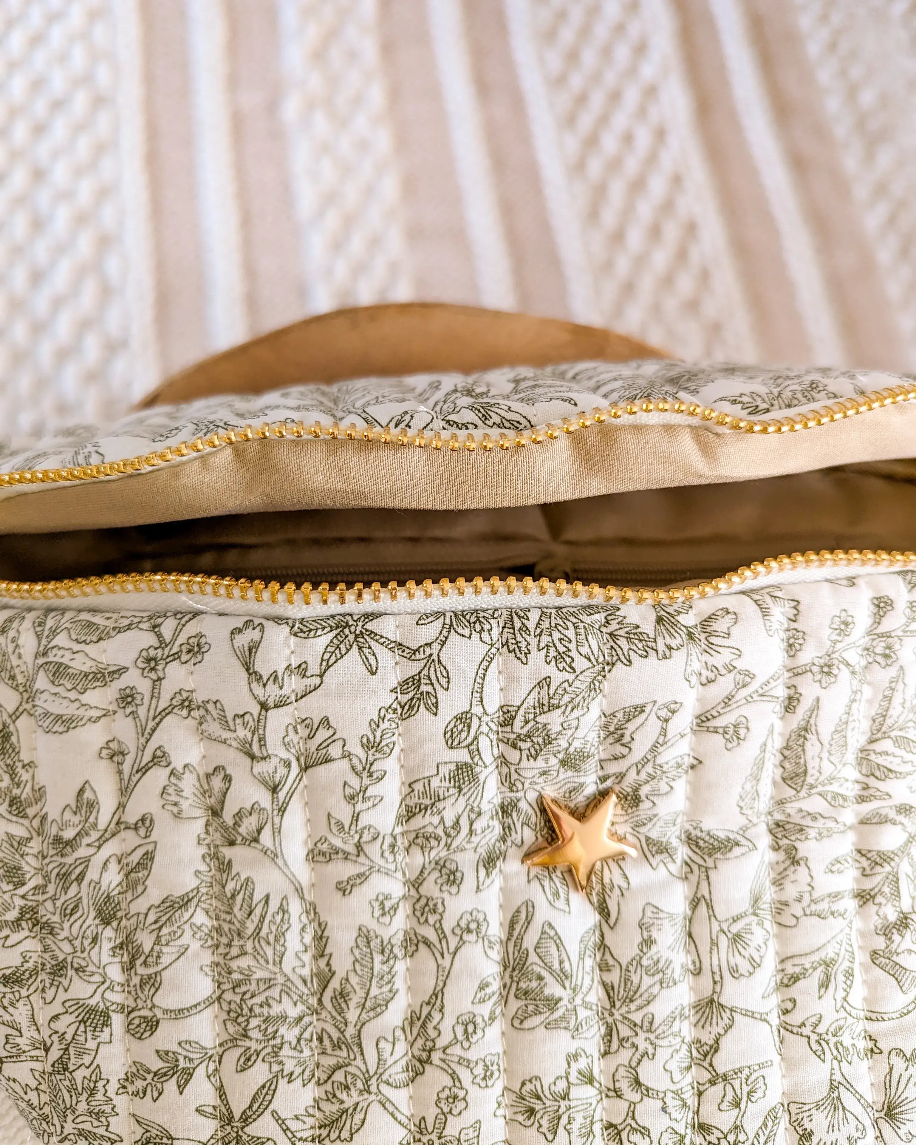 Sac banane en coton matelassé - vert