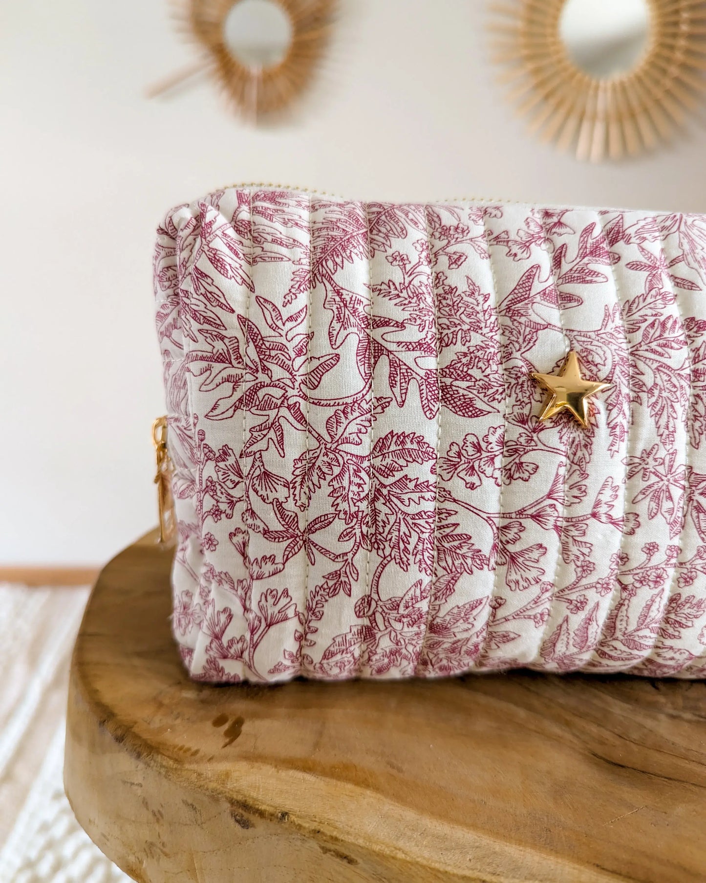 Trousse en coton matelassé rose - Atelier Paname