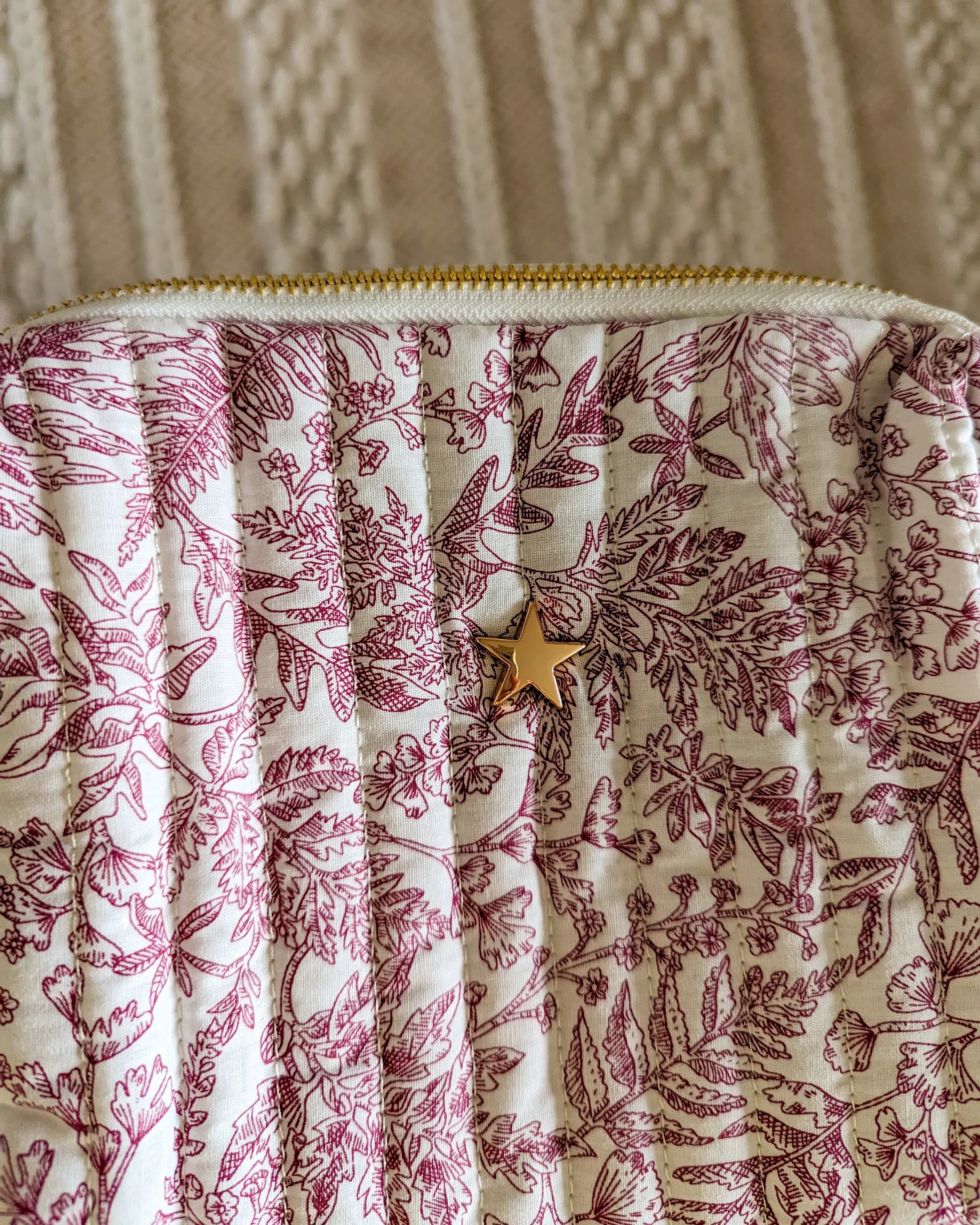 Trousse en coton matelassé rose - Atelier Paname