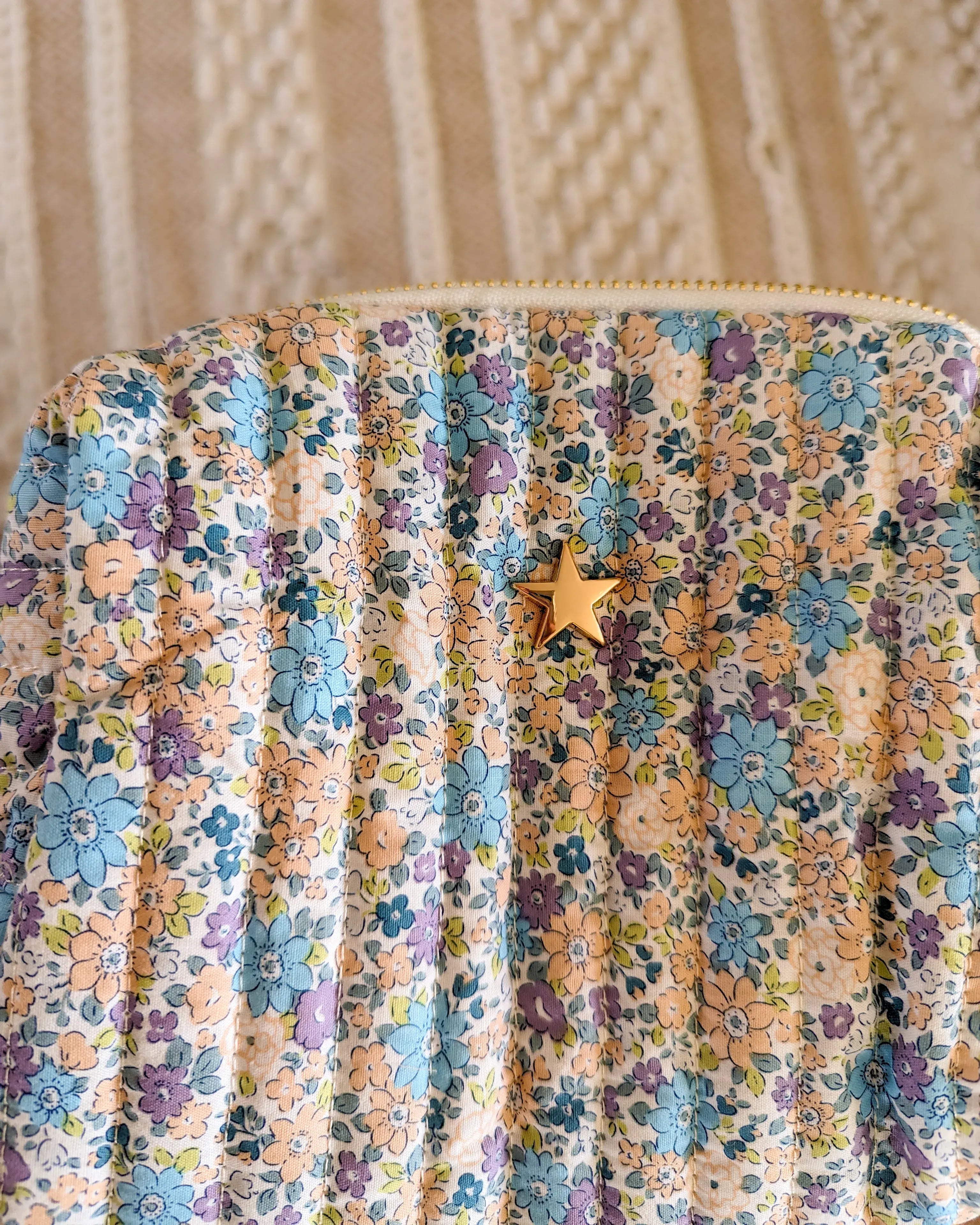 Trousse en coton matelassé violette - Atelier Paname