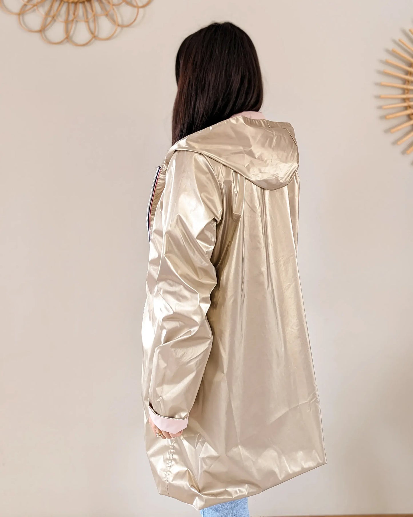Imperméable réversible Laura Jo rose/dorée - Elena longue