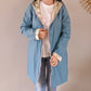 Imperméable réversible Laura Jo bleu ciel/dorée - Elena longue